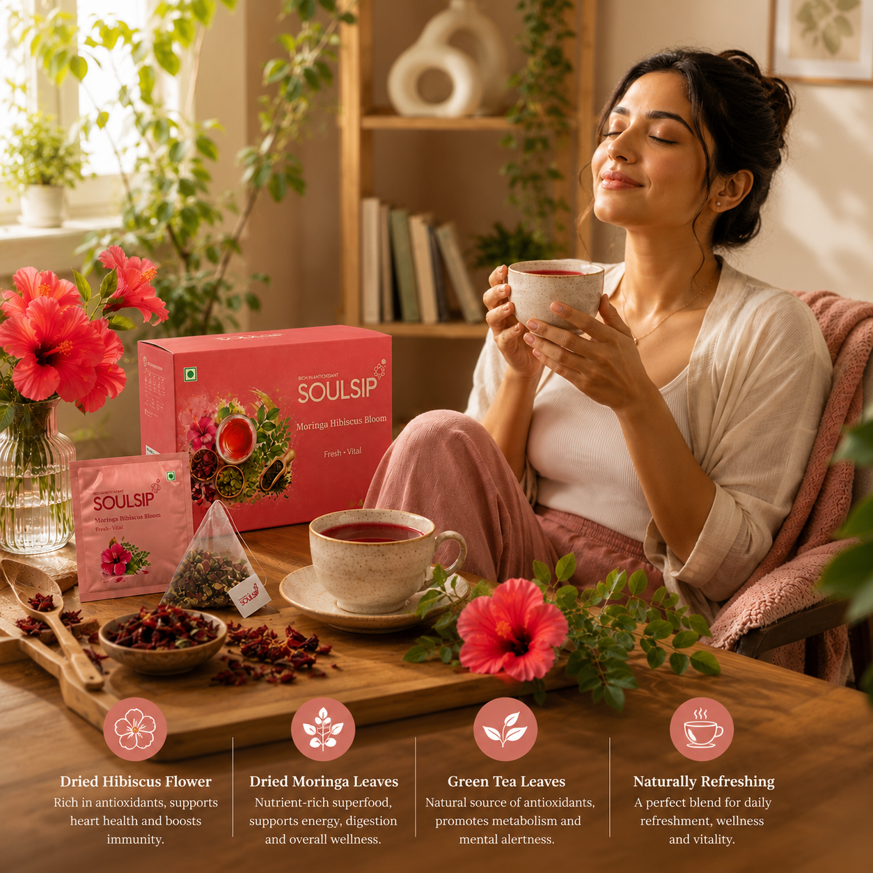 Moringa Hibiscus Bloom (20 Tea Bags)
