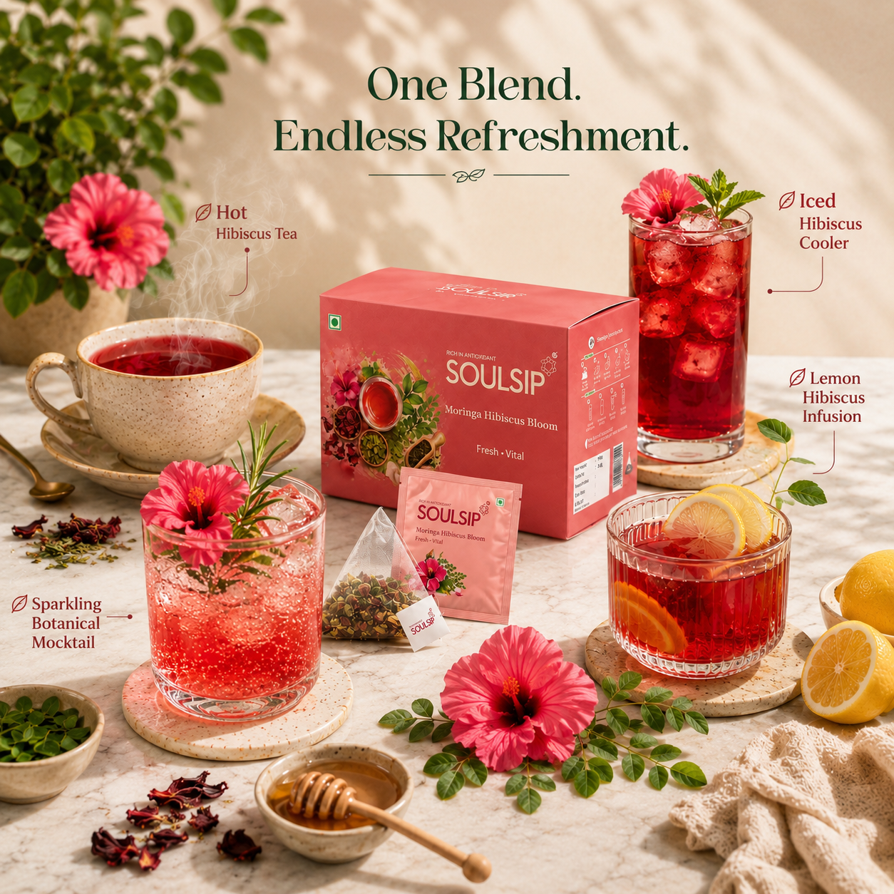 Moringa Hibiscus Bloom (20 Tea Bags)